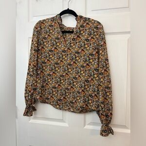 Chic Floral Print Women's Blouse
